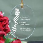 In Loving Memory Engraved Military Glass Ornament